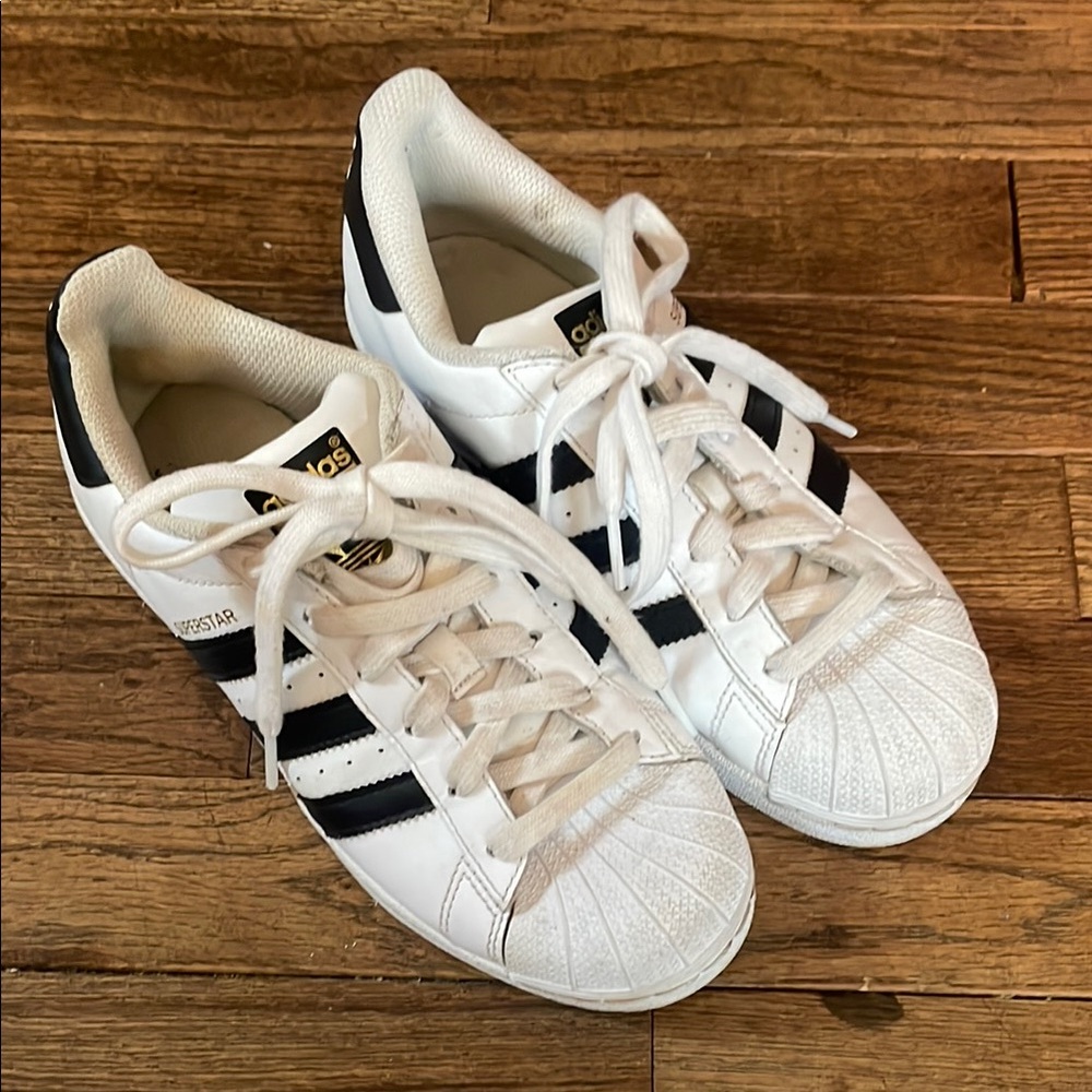 Adidas Kids Superstar White and Black Sneakers